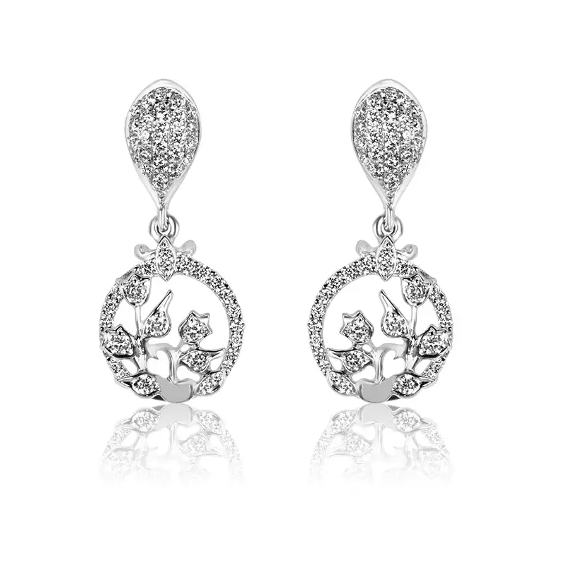 18K Gold Diamond Pendant Set