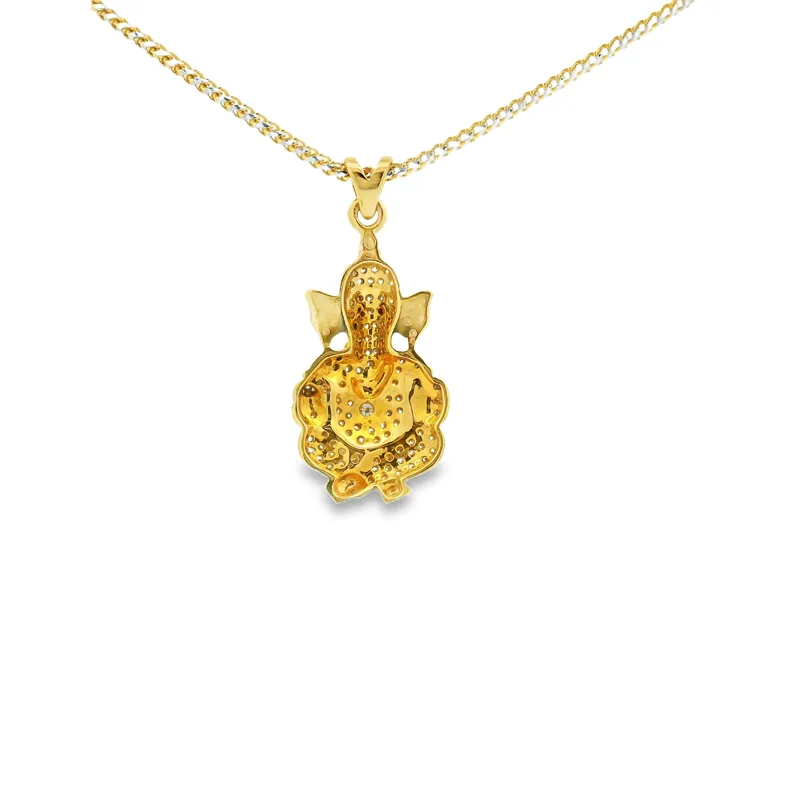 Lord Ganesh pendant in Gold Diamonds