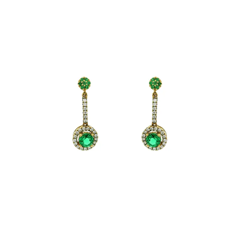 Emerald and Gold Diamond Necklace Set