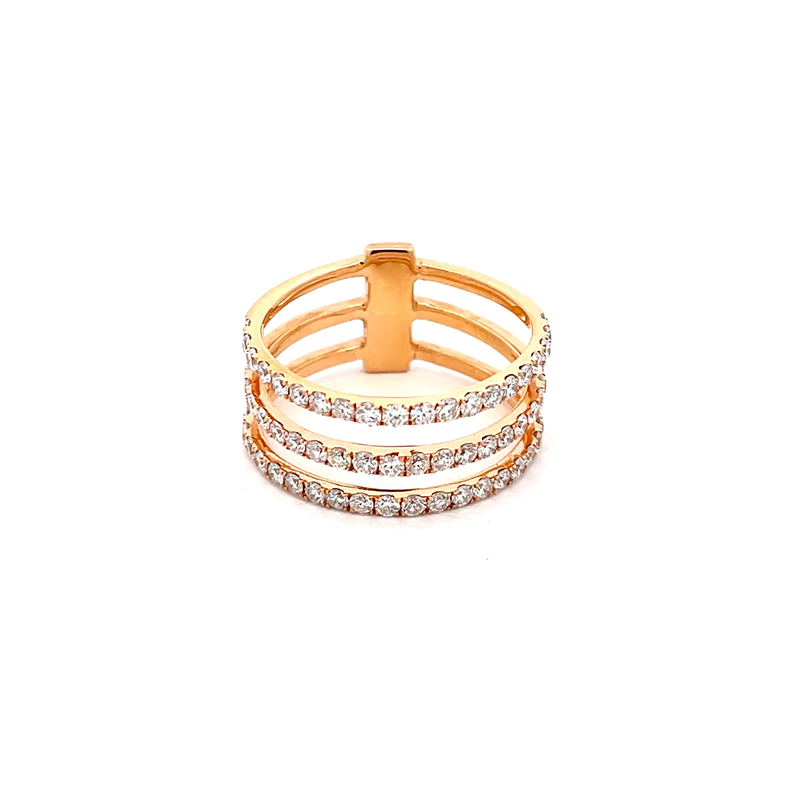 18K Rose Gold Diamond Ladies Ring