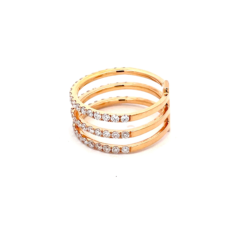 18K Rose Gold Diamond Ladies Ring