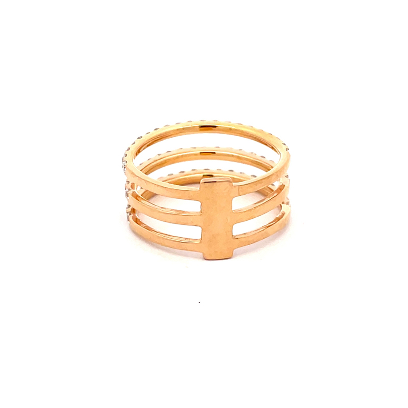 18K Rose Gold Diamond Ladies Ring