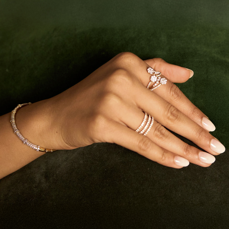 18K Rose Gold Diamond Ladies Ring