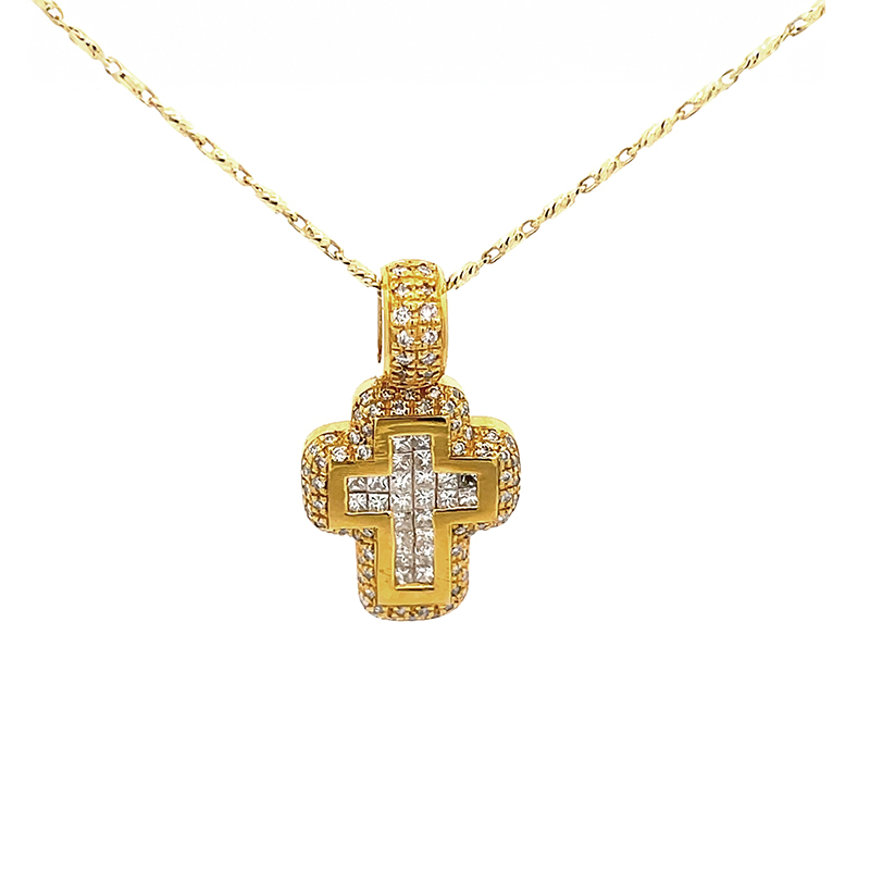 Radiant Diamond Cross pendant