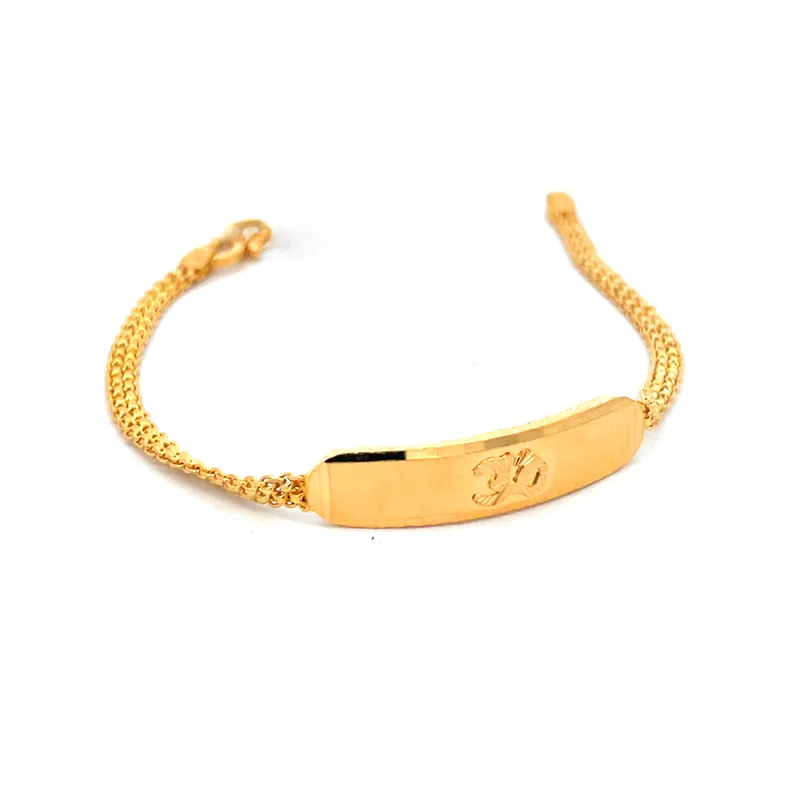 Elegant Yellow Gold Chain Bracelet with OM