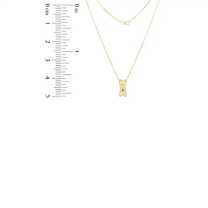 18K White and Yellow Goldellow Gold Diamond Pendant & Earrings Set with 73 Diamonds