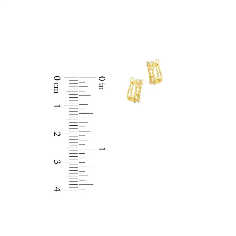 18K White and Yellow Goldellow Gold Diamond Pendant & Earrings Set with 73 Diamonds