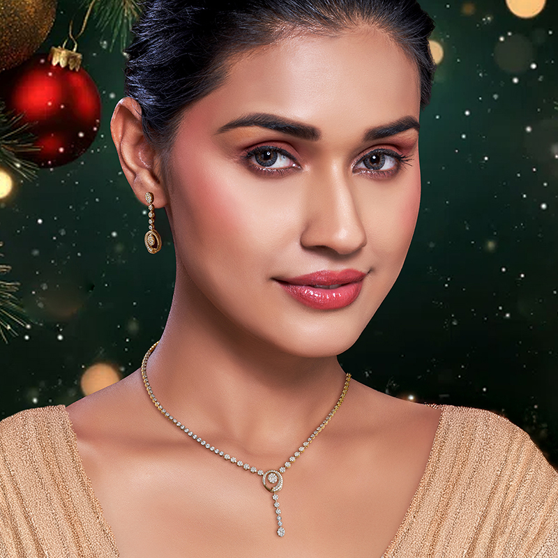 Sparkle with Simplicity - Diamond Necklace Set