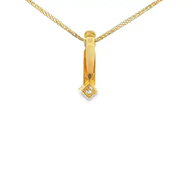 Minimalist  Gold Diamond Pendant