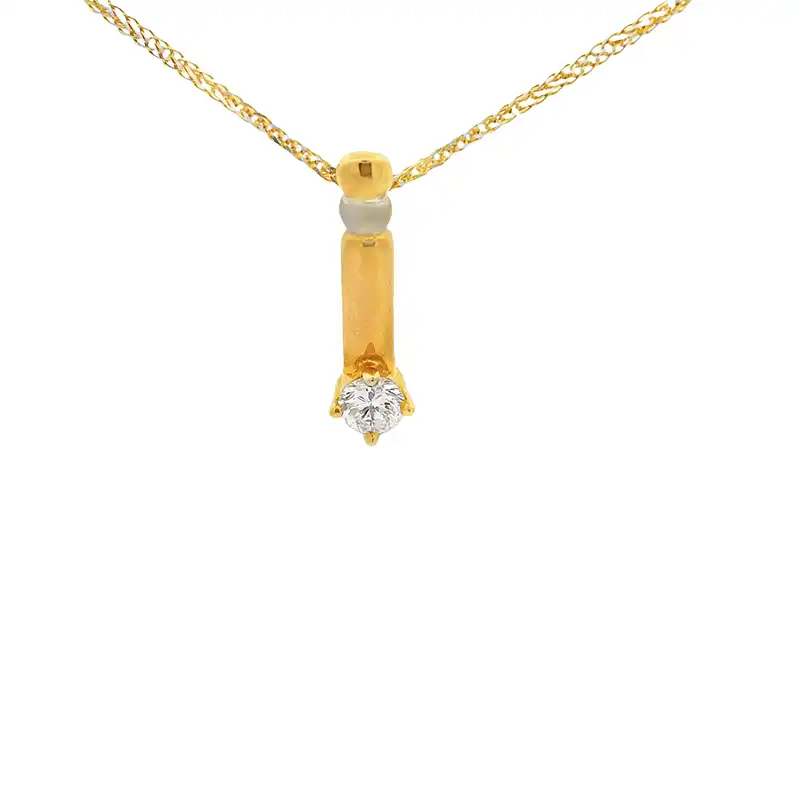 Minimalist  Gold Diamond Pendant