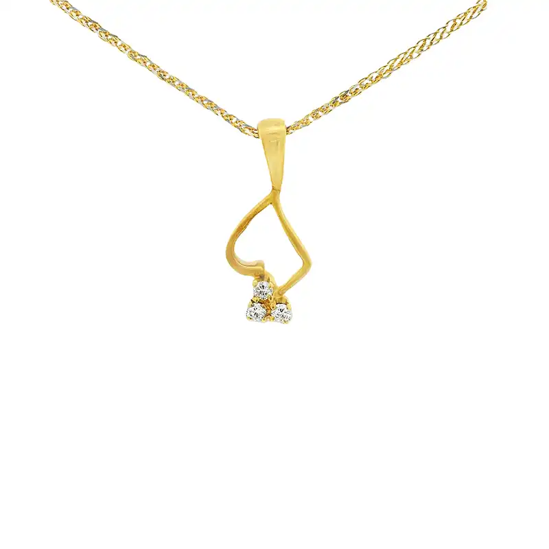 Minimalist  Gold Diamond Pendant