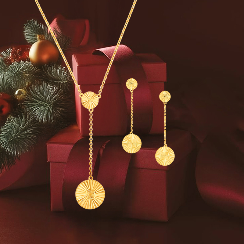 Precious Moments Duo - 22K Gold Necklace and earrings