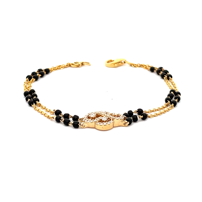 Elegant Gold and Black Beads Bracelet