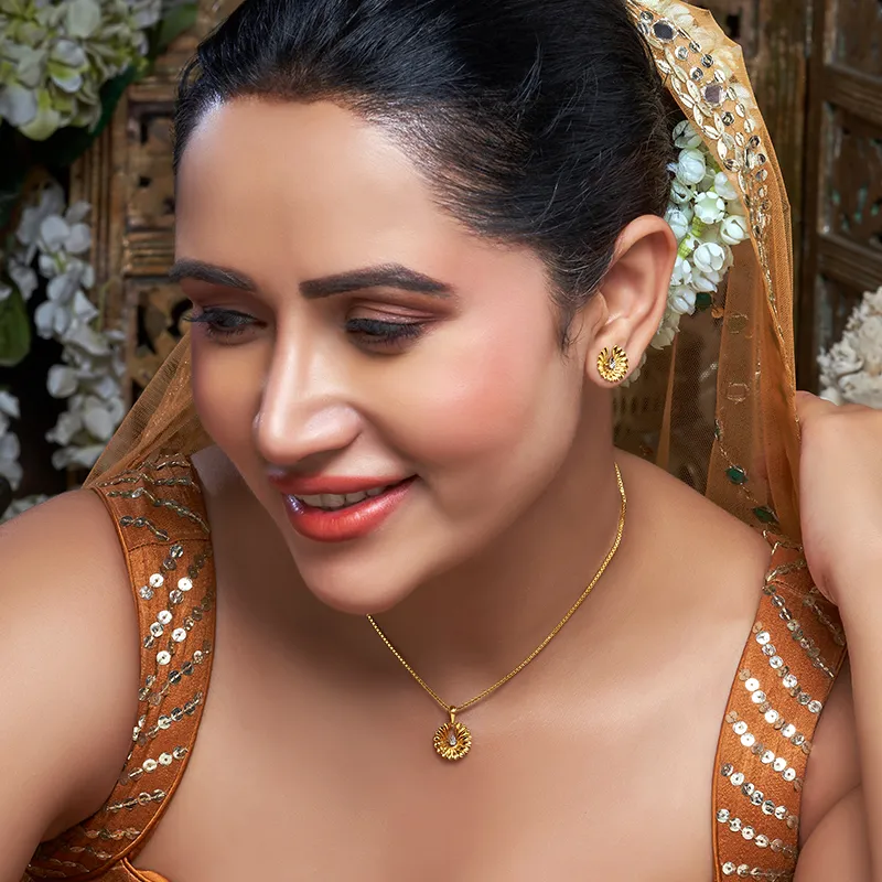 22K Gold Pendant Set with chain