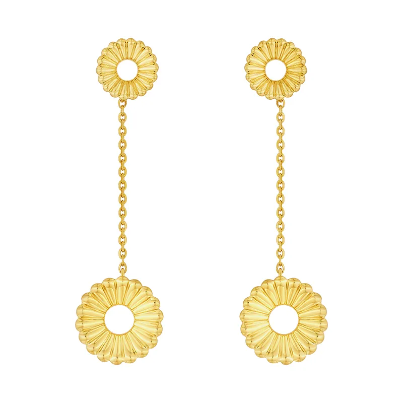 22K Floral Gold Pendant Set with chain