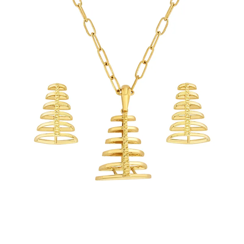 22K Gold Pendant Set with chain