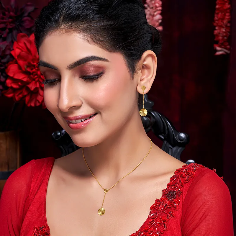 Precious Moments Duo - 22K Gold Necklace and earrings