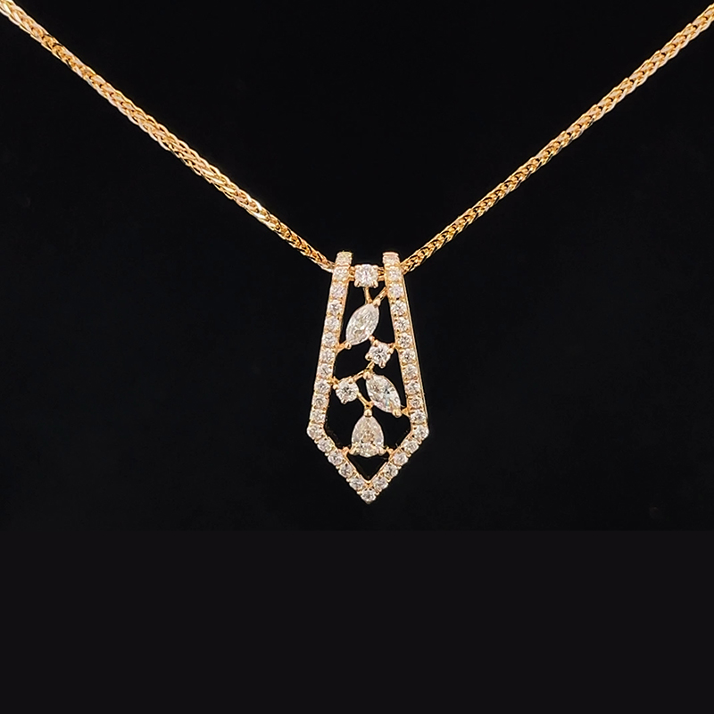 Contemporary Diamond Pendant Set