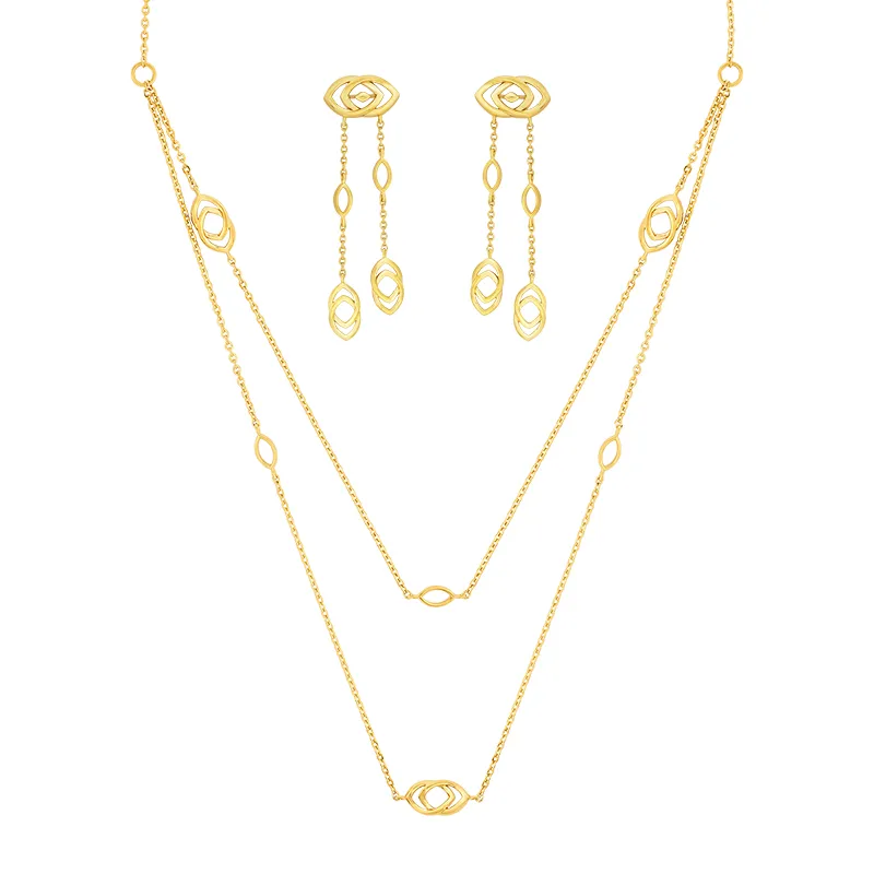 22K Gold Layered Chain Necklace Set