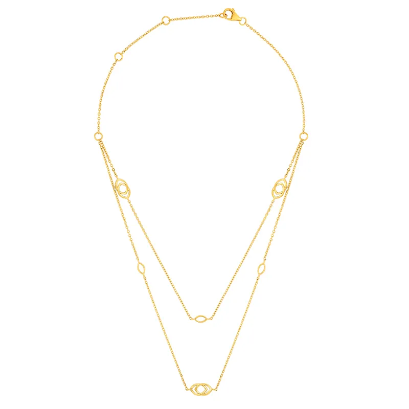 22K Gold Layered Chain Necklace Set