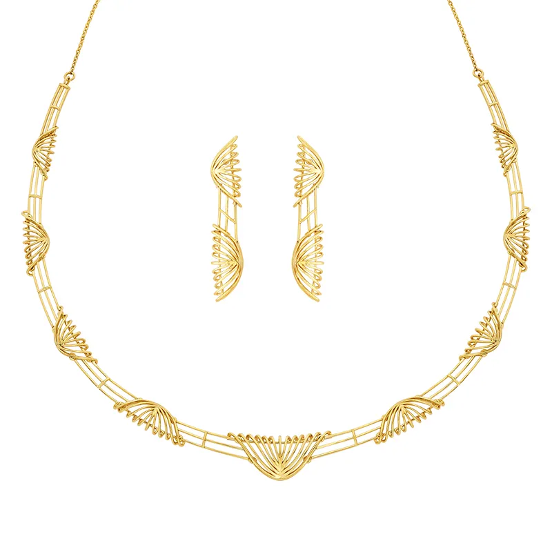 Modern, Elegant 22k Gold Necklace Set