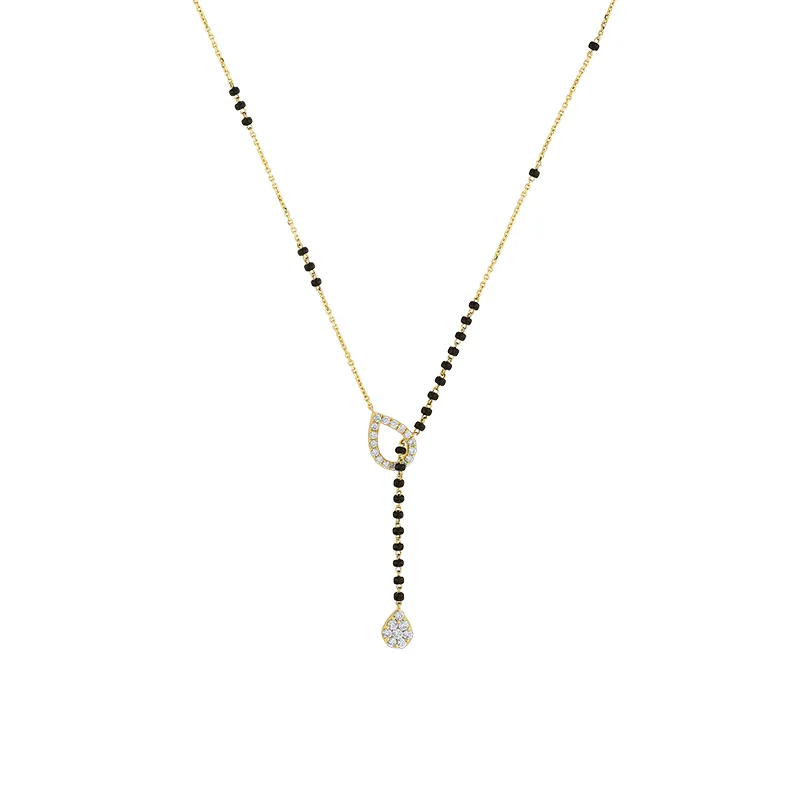 Modern Lariet Diamond Mangal Sutra in 18K gold