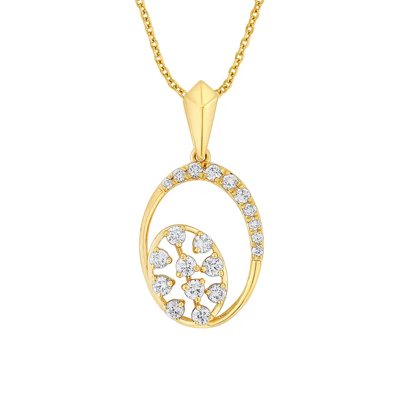Minimal Duo  - Gold Diamond Pendant Set