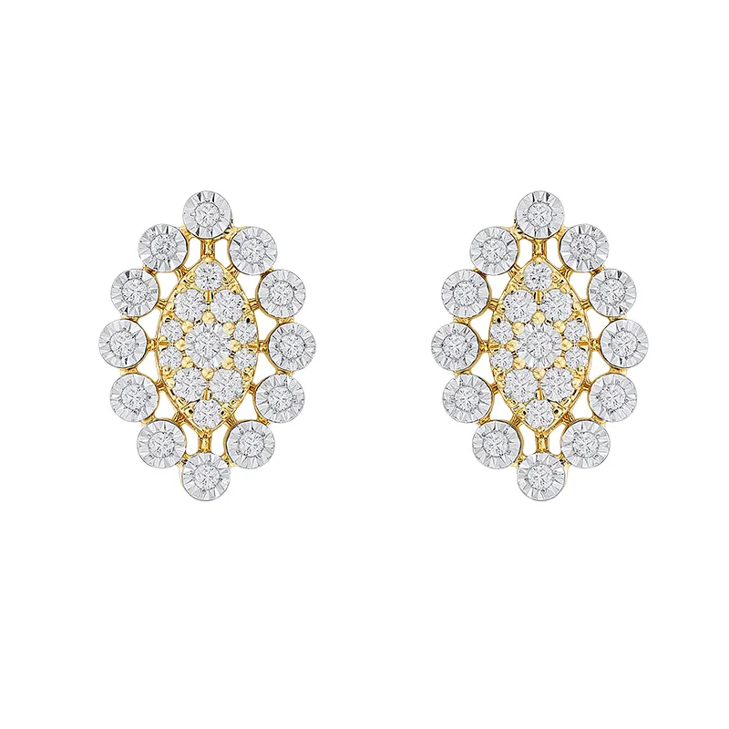 Classic 18K Gold Dimond Pendant Set