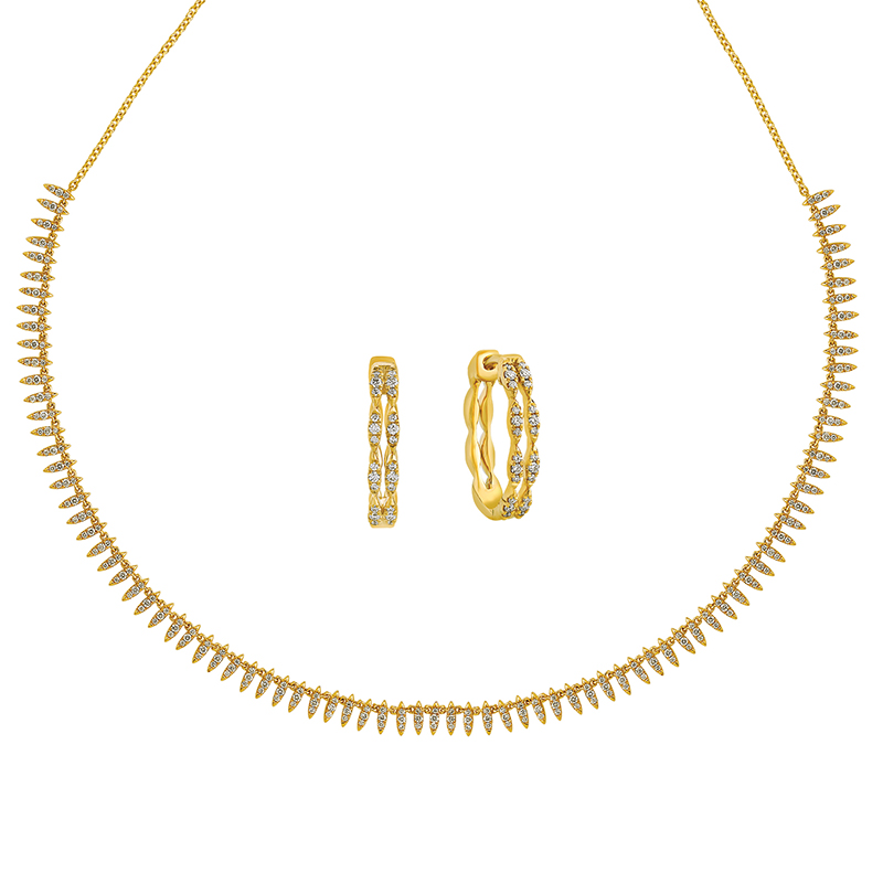 Subtle Luxury - Gold Diamond Necklace Set