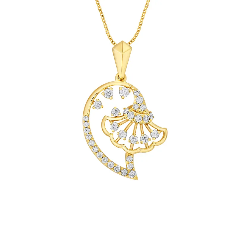 18K Gold Dimond Pendant Set