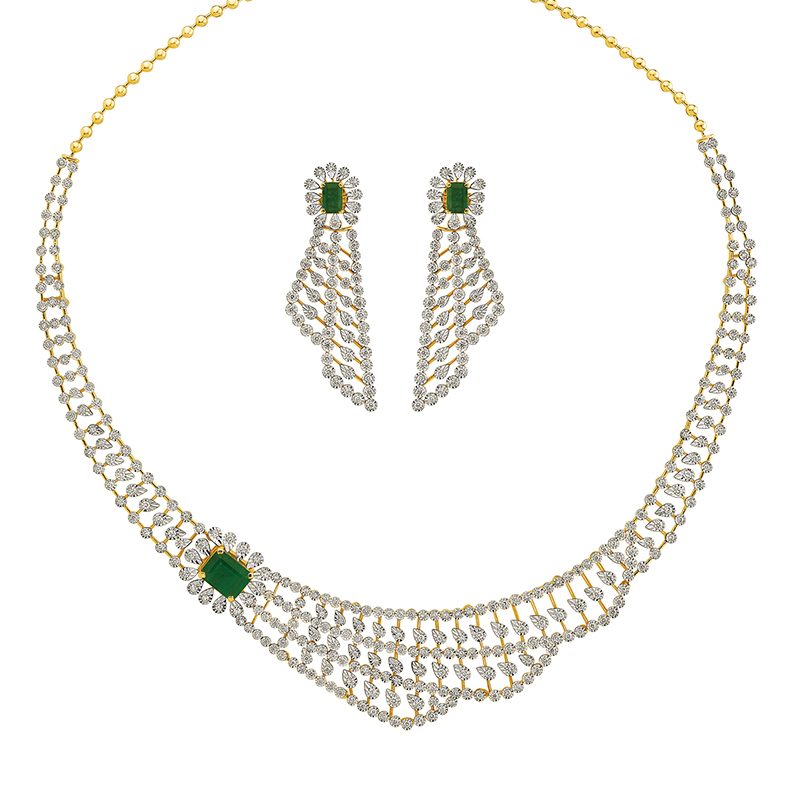 Necklace Set with Three interchangeble Gemstones