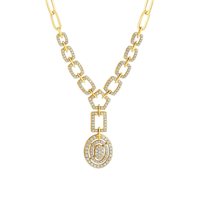 Charming Gold Diamond Necklace Set