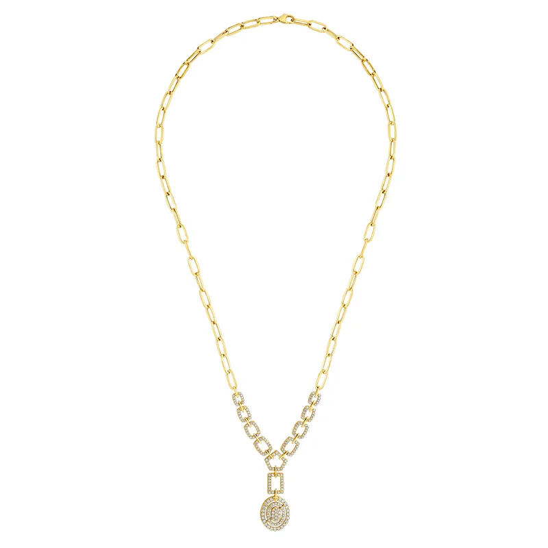 Charming Gold Diamond Necklace Set