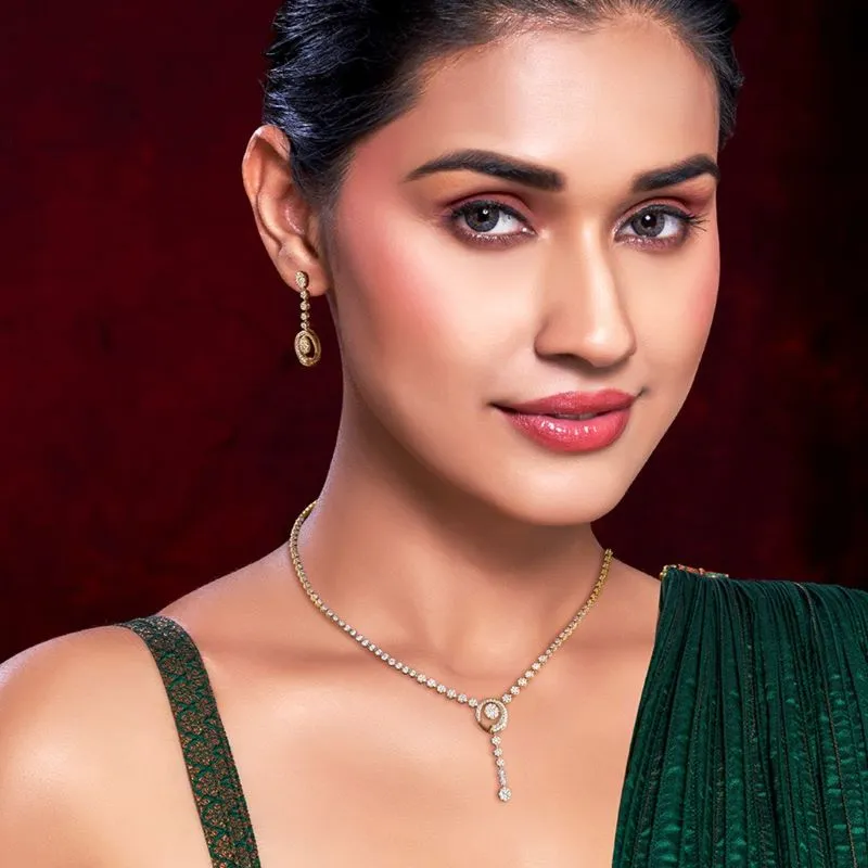 Sparkle with Simplicity - Diamond Necklace Set