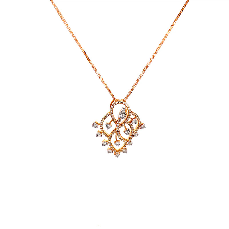 Elegant Rose Gold Pendant with Diamonds