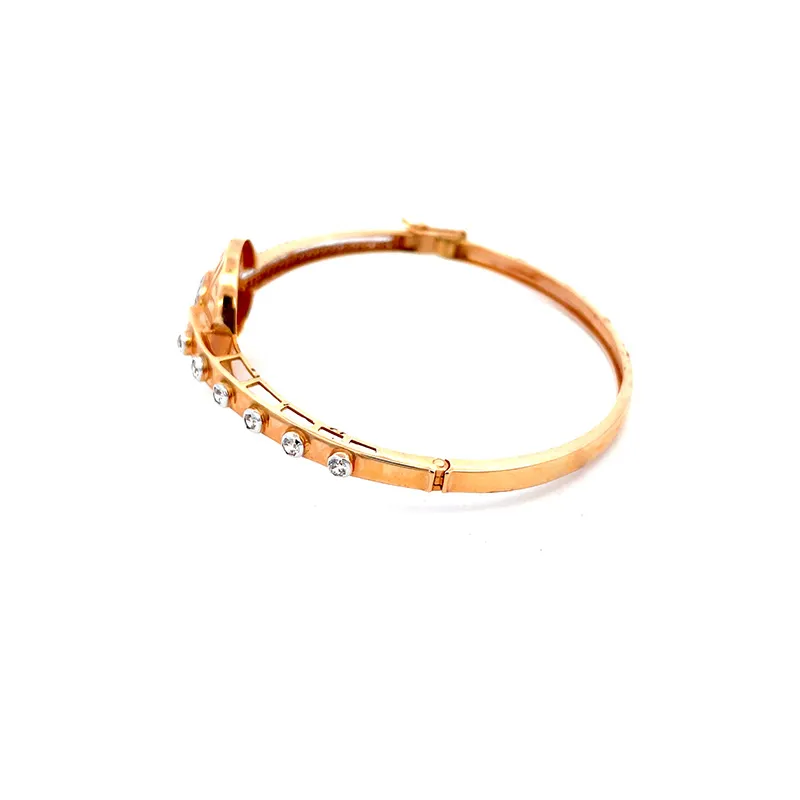 Textured 18K Rose Gold Bangle Bracelet
