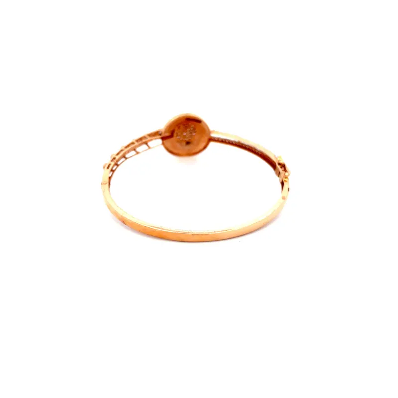 Textured 18K Rose Gold Bangle Bracelet