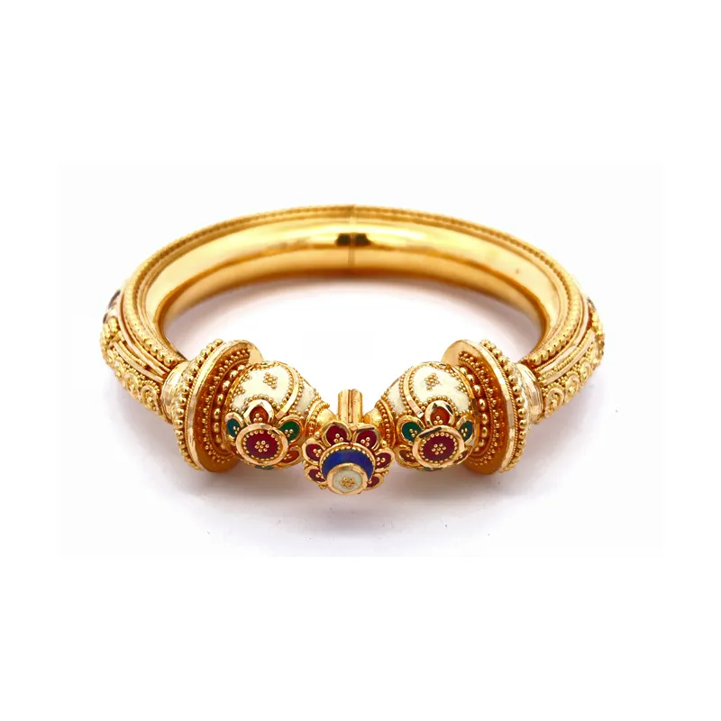 Elegant 22k Gold Meenkari Bangle Set for Women, Size 2.5