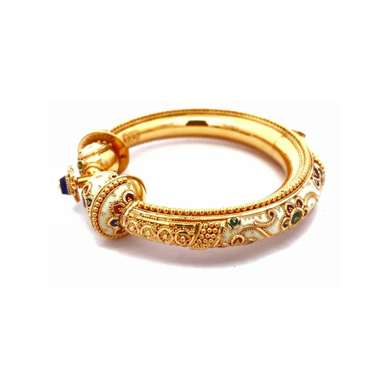 Elegant 22k Gold Meenkari Bangle Set for Women, Size 2.5