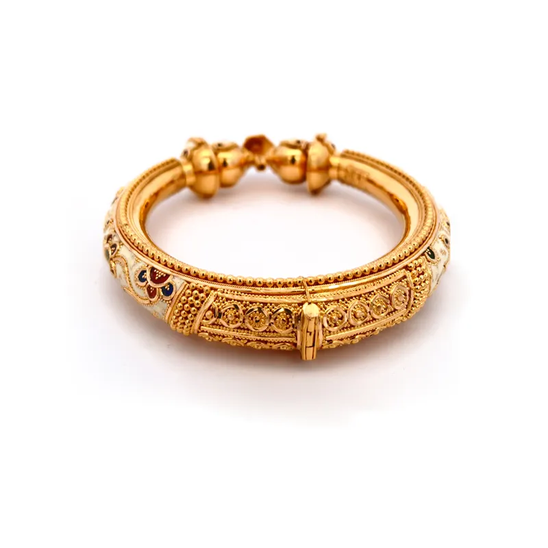 Elegant 22k Gold Meenkari Bangle Set for Women, Size 2.5