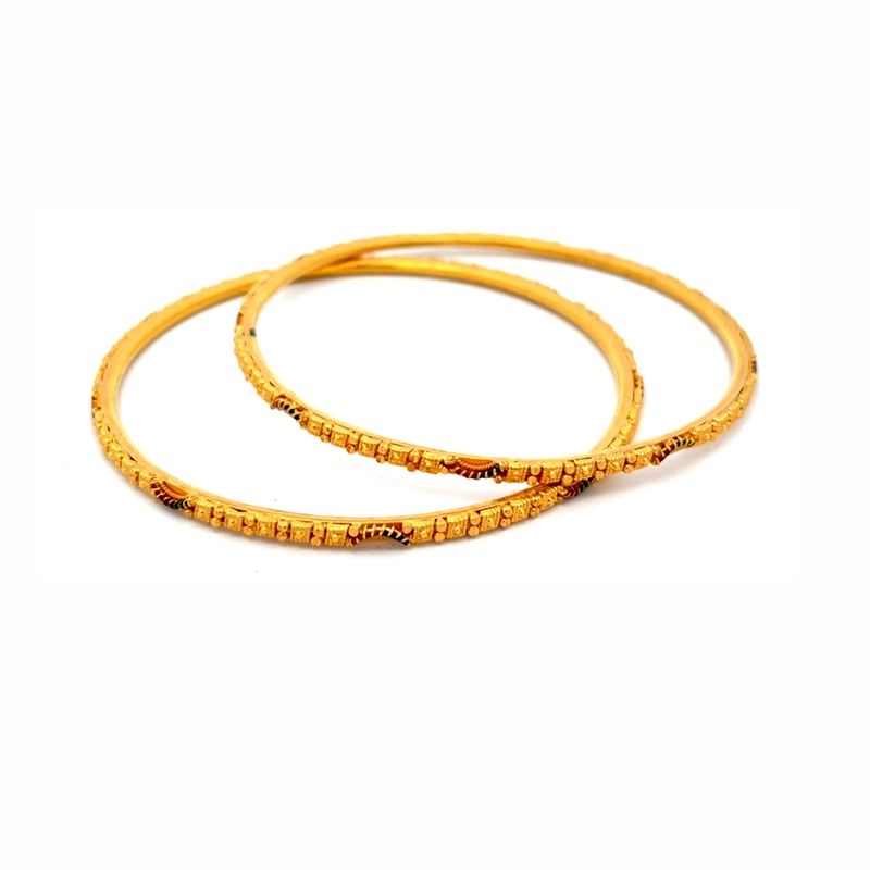 Elegant Gold Bangles Set - Size 2.8