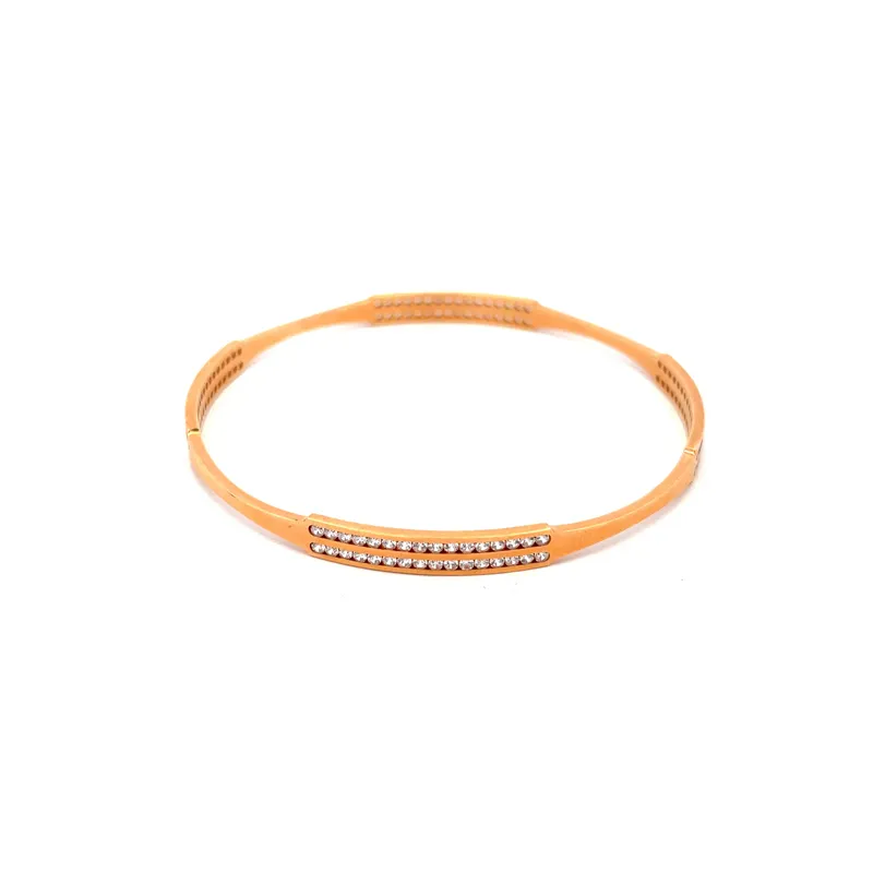 Rose Gold bangles with CZ - Set of 2, Size 2.6