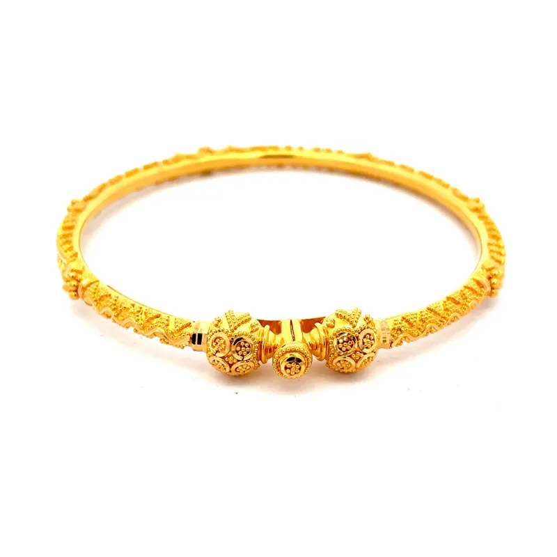 Elegant Gold Kada bangles, Set of 2  - Free size