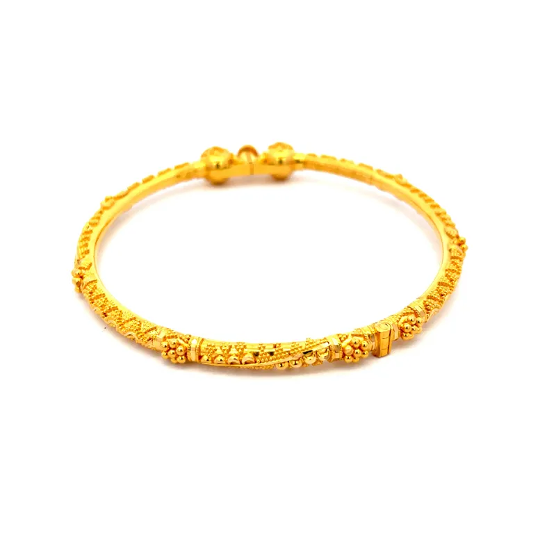 Elegant Gold Kada bangles, Set of 2  - Free size