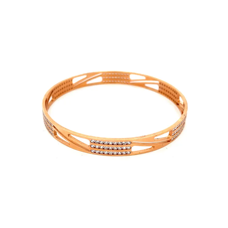 Elegant 22K Rose Gold bangles  - Set of 2, Size 2.4