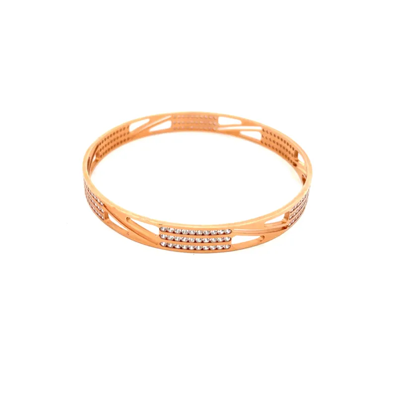 Elegant 22K Rose Gold bangles  - Set of 2, Size 2.5