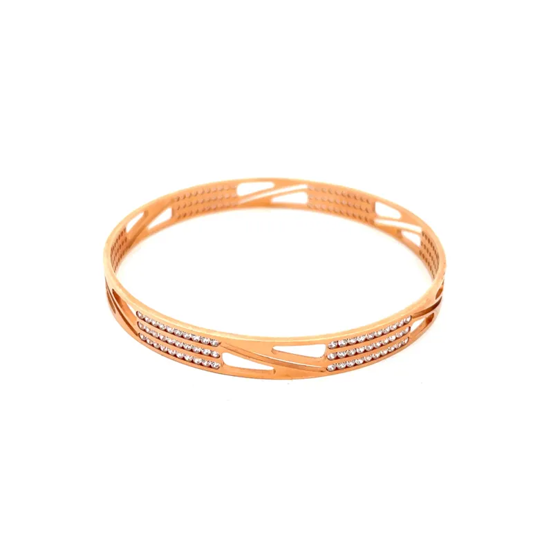 Elegant 22K Rose Gold bangles  - Set of 2, Size 2.5