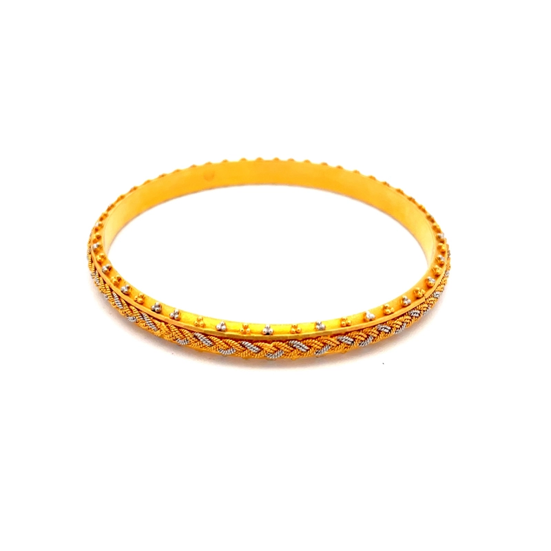 Contemporary Gold Bangles - Set of 2, Size 2.6
