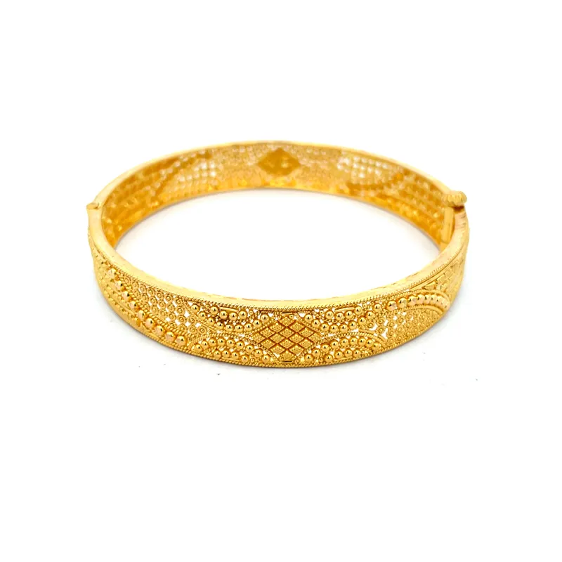 Elegant Gold Bangles - Set of 2  - Free size, side screw