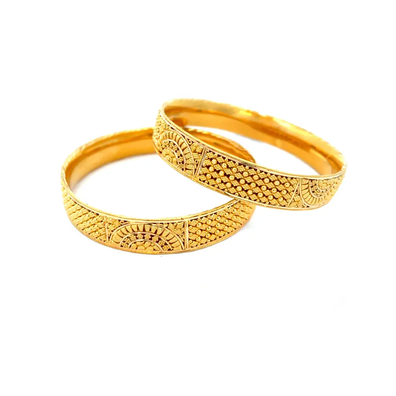 Elegant Gold Bangles - Set of 2  - Size 2.3